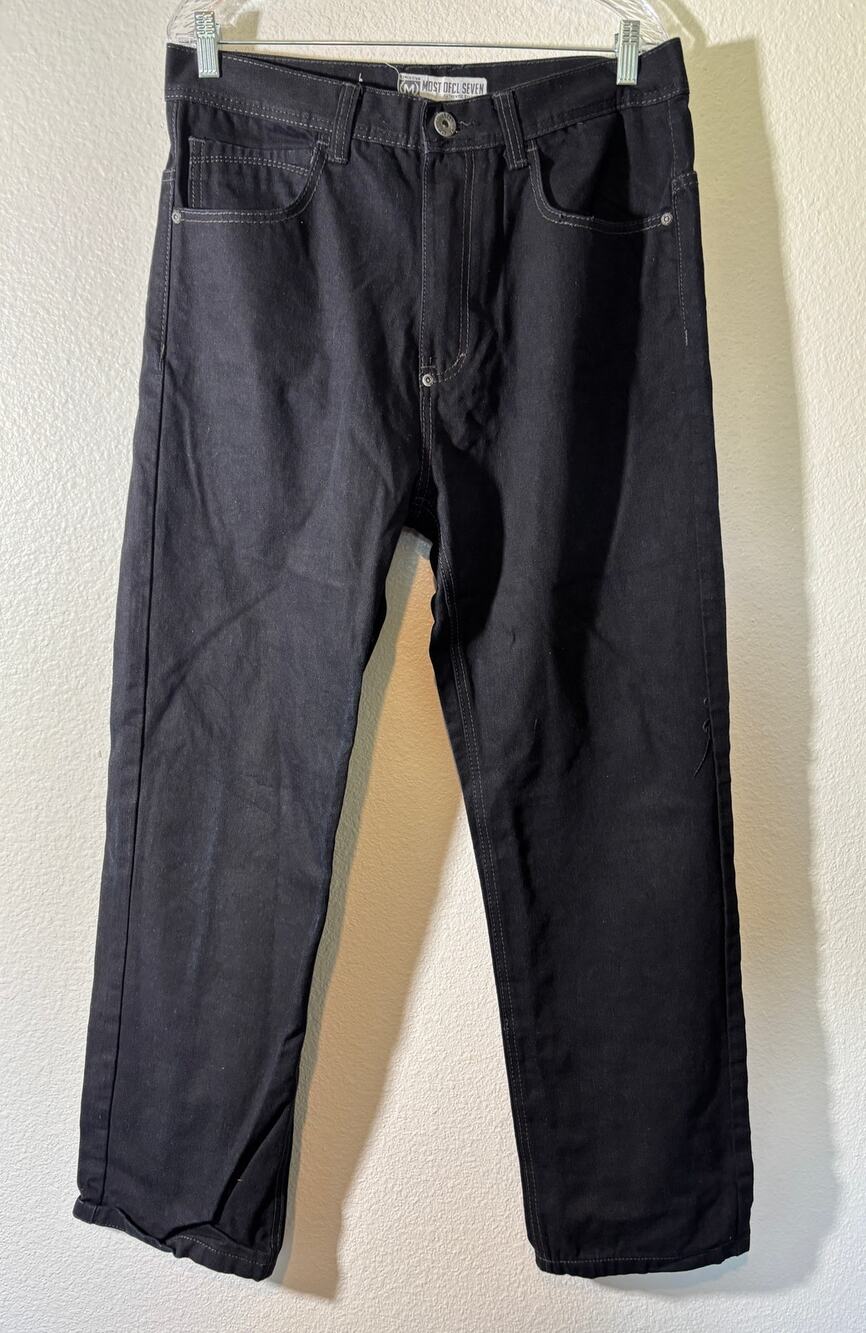 Most OFCL Seven Men's Size 36x32 Standard Straight Black Denim Jeans MO7